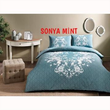 Taç 3464 Ranforce Sonya Mint Çift Kişilik Nevresim Takımı