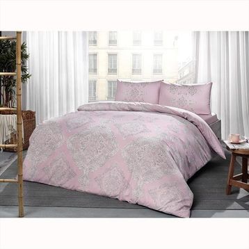 Taç 3465 Ranforce Mirabel Tek Kişilik Pembe Nevresim Takımı