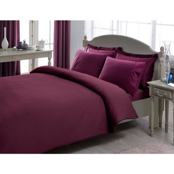 Taç 60117198 Premium Basic Stripe Çif Kişilik Mürdüm Nevresim Takımı