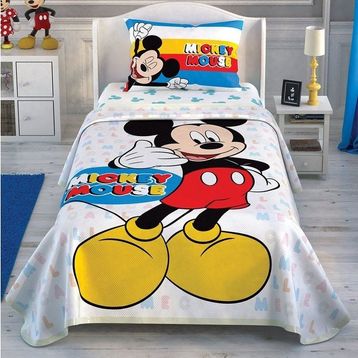 Taç 60250963 5420 Lisanslı Disney Mickey Call Me Tek Kişilik Pike Takımı