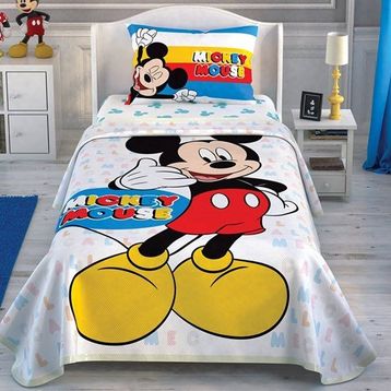 Taç 60250963 5420 Lisanslı Disney Mickey Call Me Tek Kişilik Pike Takımı