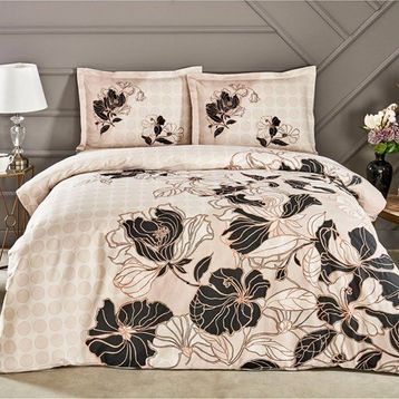 Taç 60251549 3254 Ranforce Sharon Çift Kişilik Cappuccino Nevresim Takımı