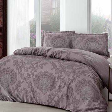 Taç 60266615 3254 Violet V03 Mürdüm Pamuk Saten Çift Kişilik Nevresim Takımı
