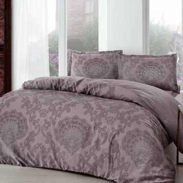 Taç 60266615 3254 Violet V03 Mürdüm Pamuk Saten Çift Kişilik Nevresim Takımı