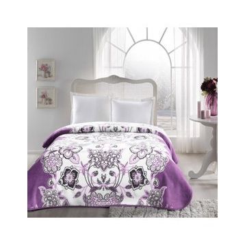 Taç 71308013 1068 Jasmine Mürdüm Çift Kişilik Battaniye