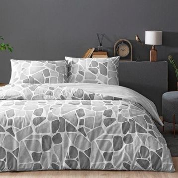 Taç Alvy Gri 160 x 220 cm Ranforce Tek Kişilik Nevresim Takımı