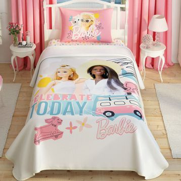 Taç Barbie Celebration Tek Kişilik Pike Takımı Set