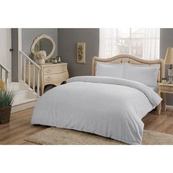 Taç Basic Gri Saten Çift Kişilik 200 x 220 cm Nevresim Takımı