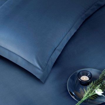 Taç Basic Lacivert Saten Çift Kişilik 200 x 220 cm Nevresim Takımı