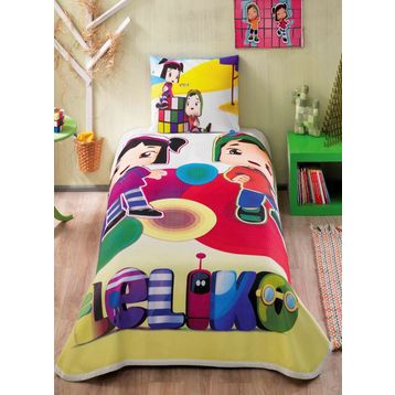 Taç Ben 10 Pike Takimi Tek Kişilik Desenli Pike Takımı