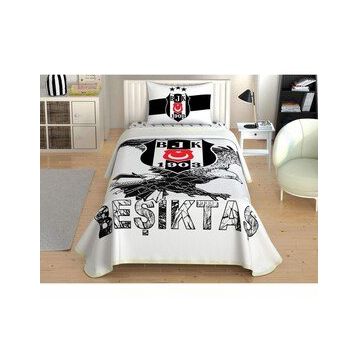 Taç Beşiktaş Kartal Pamuk Lisanslı Çarşaflı 100x200 cm Tek Kişilik Pike Takımı