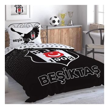 Taç Beşiktaş Marşlı Logo Tek Kişilik Nevresim Takımı