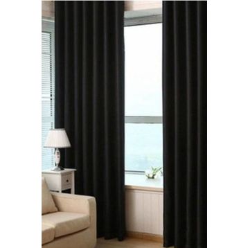 Taç Blackout Ekstraforlu Düz Dikiş Siyah 220x260 cm Fon Perde