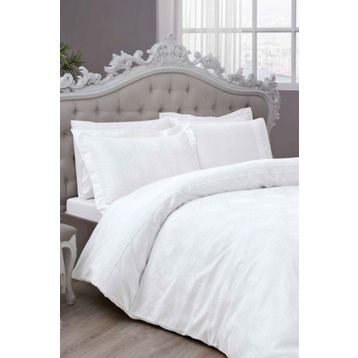 Taç Diana Beyaz Çift Kişilik Nevresim Takımı