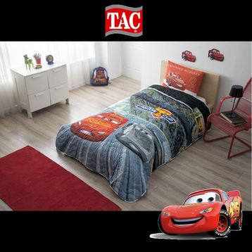 Taç Disney Cars 3 Tek Kişilik Yatak Örtüsü