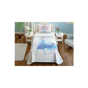 Taç Disney Frozen 2 Elsa Queen 120x200 cm Lisanslı Tek Kişilik Pike Takımı
