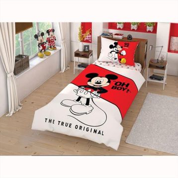 Taç Disney Mickey Çek Canlandır Desenli Tek Kişilik Nevresim Takımı
