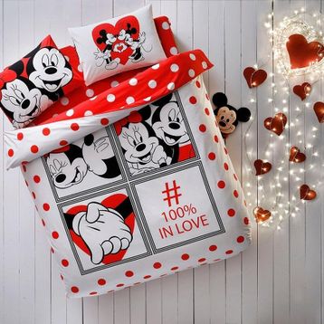 Taç Disney Mickey & Minnie Love Çift Kişilik Nevresim Takımı