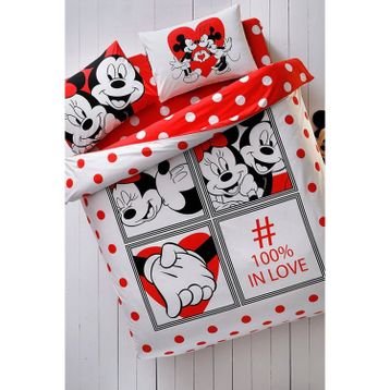 Taç Disney Mickey & Minnie Love Çift Kişilik Nevresim Takımı