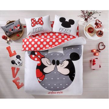Taç Disney Mickey & Minnie Love Çift Kişilik Nevresim Takımı