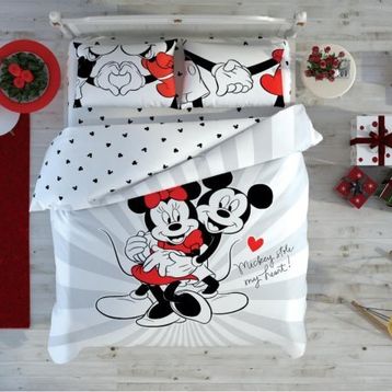 Taç Disney Mickey & Minnie Love Çift Kişilik Nevresim Takımı