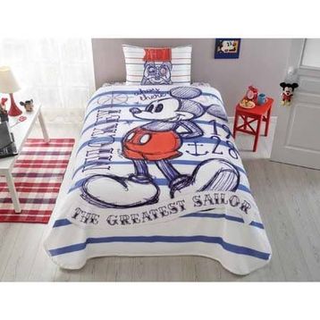Taç Disney Mickey Mouse Sailor Tek Kişilik Pike Takımı
