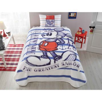 Taç Disney Mickey Mouse Sailor Tek Kişilik Pike Takımı