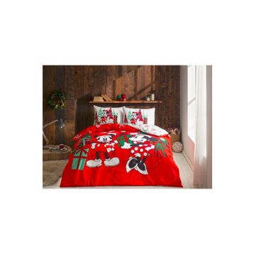 Taç Disney Minnie Mickey Christmas Lisanslı Çift Kişilik Nevresim Takımı