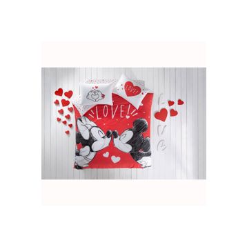 Taç Disney Minnie Mickey Lovely Lisanslı Pamuk Nevresim Takımı
