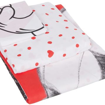 Taç Disney Minnie Mickey Lovely Lisanslı Pamuk Nevresim Takımı