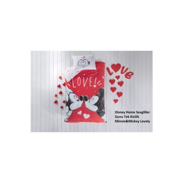 Taç Disney Minnie Mickey Lovely Lisanslı Pamuk Nevresim Takımı