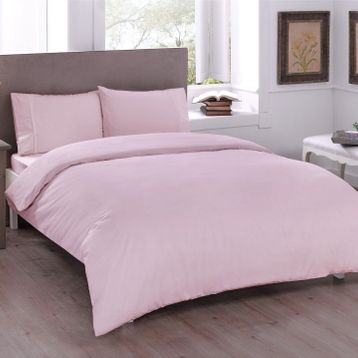 Taç Düz Renk Basic Pembe Tek Kişilik Nevresim Takımı