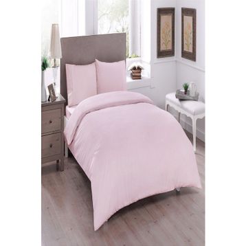 Taç Düz Renk Basic Pembe Tek Kişilik Nevresim Takımı