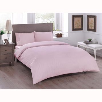 Taç Düz Renk Basic Pembe Tek Kişilik Nevresim Takımı