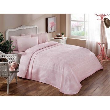 Taç Eliza Pembe Çift Kişilik Pike Takımı 3698-02