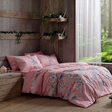 Taç Fleur Pembe Ranforce Çift Kişilik Nevresim Takımı