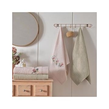 Taç Floret Bambu Somon Camel Hamam Seti