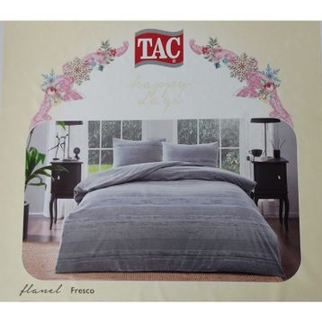 Taç Fresco Flanel Gri Çift Kişilik Nevresim Takımı