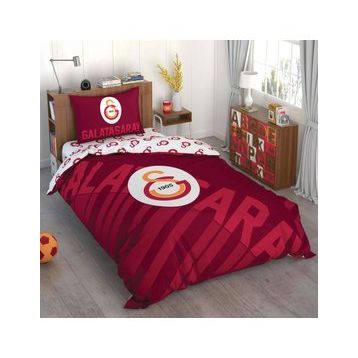 Taç Galatasaray Kırmızı Logo Pamuk Tek Kişilik Nevresim Takımı