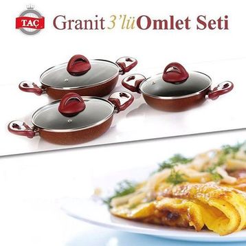 Taç Granit 3'lü Omlet Set
