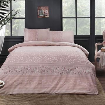Taç Leona Pembe Çift Kişilik Nevresim Takımı