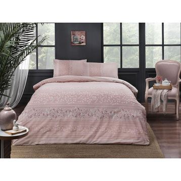 Taç Leona Pembe Çift Kişilik Nevresim Takımı