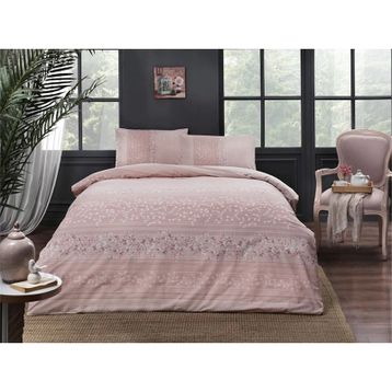 Taç Leona Pembe Çift Kişilik Nevresim Takımı
