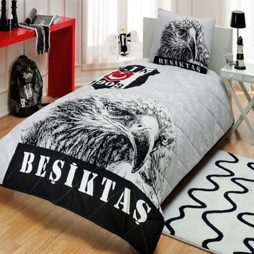 Taç Lisanslı Beşiktaş Şanlı Kartal Tek Kişilik Yatak Örtüsü