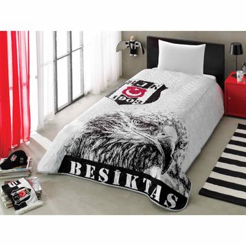 Taç Lisanslı Beşiktaş Şanlı Kartal Tek Kişilik Yatak Örtüsü