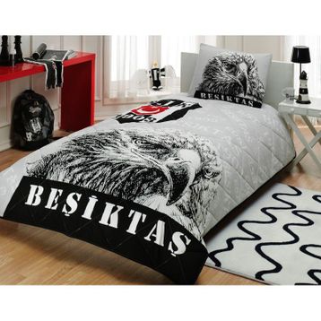 Taç Lisanslı Beşiktaş Şanlı Kartal Tek Kişilik Yatak Örtüsü