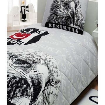 Taç Lisanslı Beşiktaş Şanlı Kartal Tek Kişilik Yatak Örtüsü