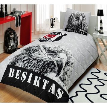 Taç Lisanslı Beşiktaş Şanlı Kartal Tek Kişilik Yatak Örtüsü