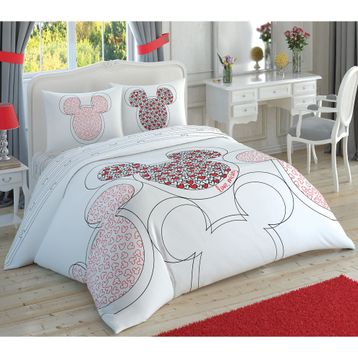 Taç Lisanslı Disney Love Mickey Glow Çift Kişilik Nevresim Takımı