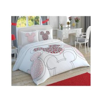 Taç Lisanslı Disney Love Mickey Glow Çift Kişilik Nevresim Takımı